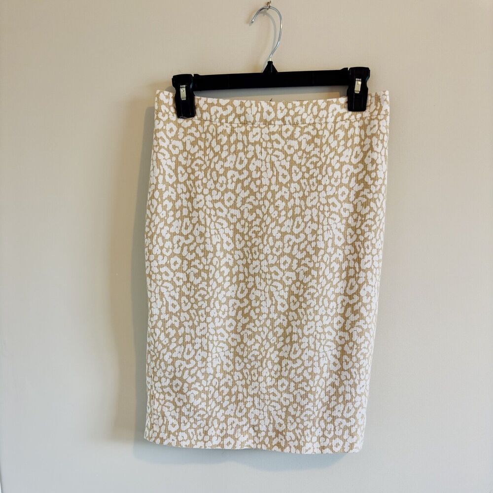 J. Crew Animal Print Fully Lined Pencil Skirt With‎ Back Zipper snug Size 6